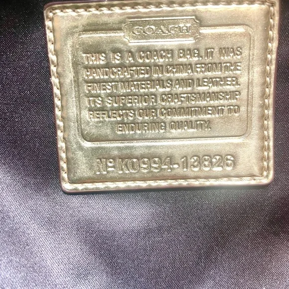 Coach Poppy Gold Signature Tote Bag  14 in W 12 1/2 in L - Picture 3 of 17